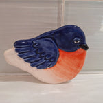 August Ceramics Blue Bird Dish Pottery Tea Spoon Coffee Bar USA 3.5 Inch Glazed