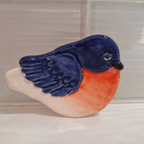 August Ceramics Blue Bird Dish Pottery Tea Spoon Coffee Bar USA 3.5 Inch Glazed