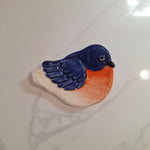 August Ceramics Blue Bird Dish Pottery Tea Spoon Coffee Bar USA 3.5 Inch Glazed
