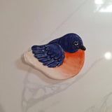August Ceramics Blue Bird Dish Pottery Tea Spoon Coffee Bar USA 3.5 Inch Glazed