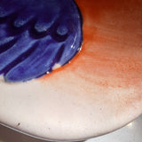 August Ceramics Blue Bird Dish Pottery Tea Spoon Coffee Bar USA 3.5 Inch Glazed