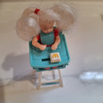 1998 Mattel Kelly Barbie High Chair McDonalds Moves Happy Meal Hair Burger Toy