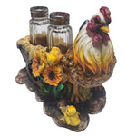 Mother Hen Chickens Salt Pepper Shaker Set Resin Cart Sunflower Country Farm