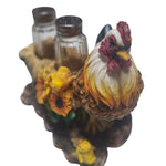 Mother Hen Chickens Salt Pepper Shaker Set Resin Cart Sunflower Country Farm