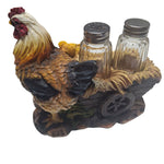 Mother Hen Chickens Salt Pepper Shaker Set Resin Cart Sunflower Country Farm