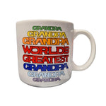 Worlds Greatest Grandma Grandpa Mug Set Pair Retro Colorful Gift Grandparents