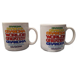 Worlds Greatest Grandma Grandpa Mug Set Pair Retro Colorful Gift Grandparents