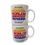 Worlds Greatest Grandma Grandpa Mug Set Pair Retro Colorful Gift Grandparents