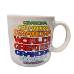 Worlds Greatest Grandma Grandpa Mug Set Pair Retro Colorful Gift Grandparents