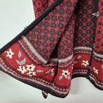 Woolrich Sweater Ruby Red Metal Clasp Womens XL Flowers John Rich