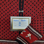 Woolrich Sweater Ruby Red Metal Clasp Womens XL Flowers John Rich