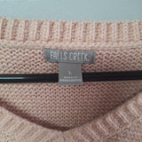 Falls Creek Knit Sweater Pink Blush Warm Womens Large Comfy With Tags