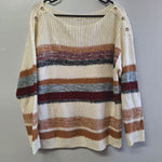 Maurices Striped Sweater Soft Acrylic Womens Large Button Shoulders