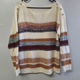 Maurices Striped Sweater Soft Acrylic Womens Large Button Shoulders