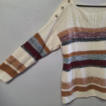 Maurices Striped Sweater Soft Acrylic Womens Large Button Shoulders
