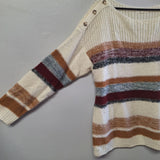 Maurices Striped Sweater Soft Acrylic Womens Large Button Shoulders