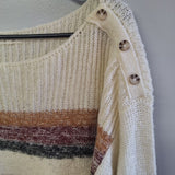 Maurices Striped Sweater Soft Acrylic Womens Large Button Shoulders