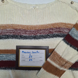 Maurices Striped Sweater Soft Acrylic Womens Large Button Shoulders