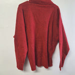Double Zero Red Sweater Soft Womens Lovely Large Turtle Neck Bat Wing Warm