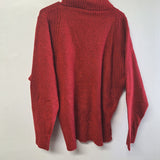 Double Zero Red Sweater Soft Womens Lovely Large Turtle Neck Bat Wing Warm