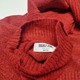 Double Zero Red Sweater Soft Womens Lovely Large Turtle Neck Bat Wing Warm