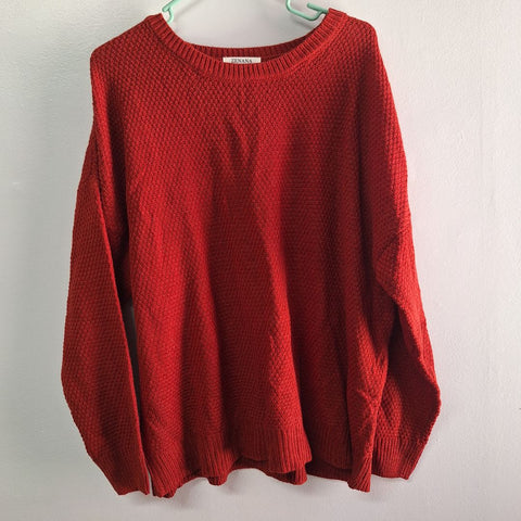 Zenana Sweater Long Sleeve Warm Dark Red Womens XL Oversized Comfy Cozy Winter