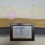 Wanna B Knit Sweater Stripes Pink Long Sleeve Warm Cozy Womens Medium Oversized