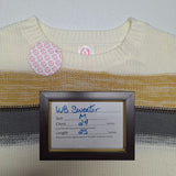 Wanna B Knit Sweater Stripes Pink Long Sleeve Warm Cozy Womens Medium Oversized