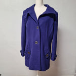 Pendleton Coat Lambs Wool Blue Jacket Single Button Womens 16P Petite Short