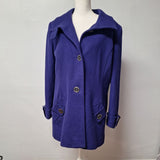 Pendleton Coat Lambs Wool Blue Jacket Single Button Womens 16P Petite Short