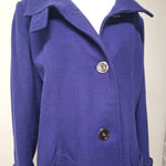 Pendleton Coat Lambs Wool Blue Jacket Single Button Womens 16P Petite Short
