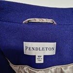 Pendleton Coat Lambs Wool Blue Jacket Single Button Womens 16P Petite Short