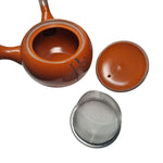 Japanese Teapot Orange Strainer Small Loose Leaf Hot Steeper Carved Etched