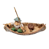 Birch Bark Canoe Fly Fishing David Frykman Figure Basket Fishing Pole Handmade