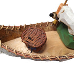 Birch Bark Canoe Fly Fishing David Frykman Figure Basket Fishing Pole Handmade