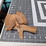 Hummingbird Wooden Fan Art 1989 Lightweight Rustic Cabin Delicate Signed Carved