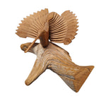 Hummingbird Wooden Fan Art 1989 Lightweight Rustic Cabin Delicate Signed Carved
