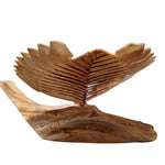 Hummingbird Wooden Fan Art 1989 Lightweight Rustic Cabin Delicate Signed Carved