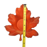 Party Lite Leaf Candle Holder Fall Leaves Oak Maple Red Ceramic 7 Inch Autumn