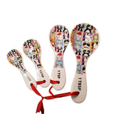 Cat Pet Portrait Measuring Spoons Kitty Meow Purr Cartoon Set Teaspoon Table