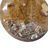 Beach Trivet Sand Starfish Seaweed Acrylic Abalone Mother of Pearl Ocean Nautical