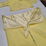 Baby Bag Zip Sweater Hooded Yellow Vintage Infant Set Newborn Outfit