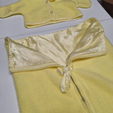 Baby Bag Zip Sweater Hooded Yellow Vintage Infant Set Newborn Outfit