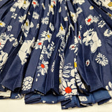 Jason Wu Skirt Pleated Daisy Flowers Blue Womens 8 Zip Side Knee Length
