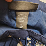 Jason Wu Skirt Pleated Daisy Flowers Blue Womens 8 Zip Side Knee Length