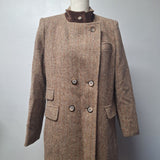Mackintosh Montello Wool Jacket Brown Coat Buttons Vintage Womens Size 12