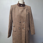 Mackintosh Montello Wool Jacket Brown Coat Buttons Vintage Womens Size 12