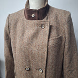Mackintosh Montello Wool Jacket Brown Coat Buttons Vintage Womens Size 12