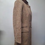 Mackintosh Montello Wool Jacket Brown Coat Buttons Vintage Womens Size 12