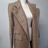 Mackintosh Montello Wool Jacket Brown Coat Buttons Vintage Womens Size 12